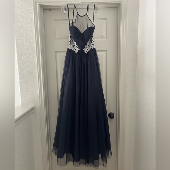 DJ-JAZ Womens Formal Navy Blue Gown size 0 - Picture 1 of 3
